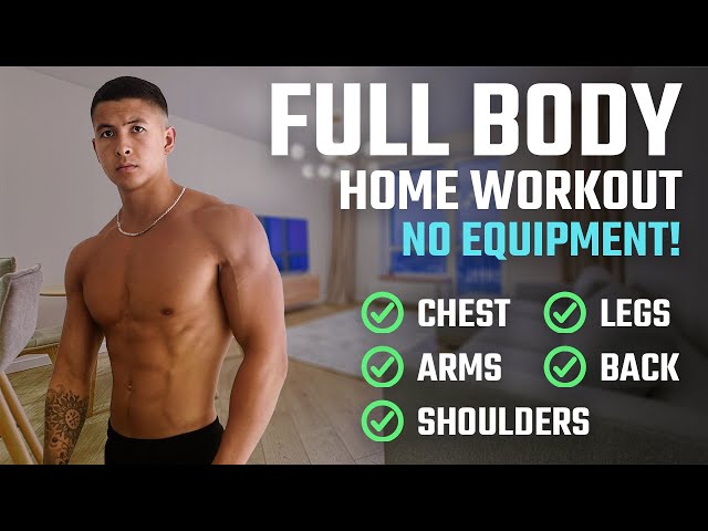 Man performing bodyweight exercises to build muscle at home