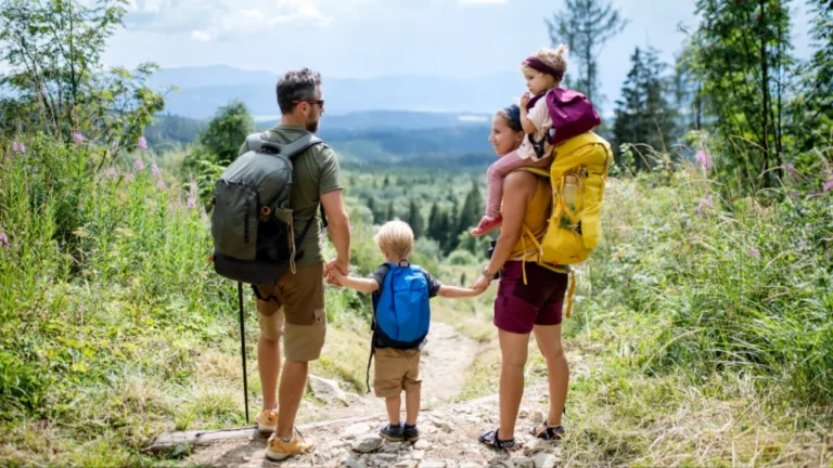 Hiking and environmental conservation awareness in nature