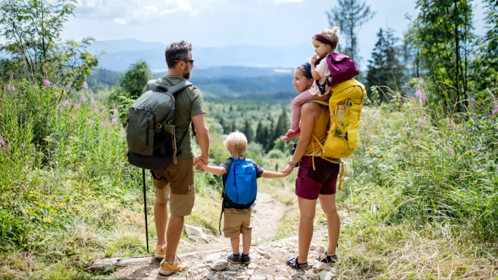 Hiking and environmental conservation awareness in nature