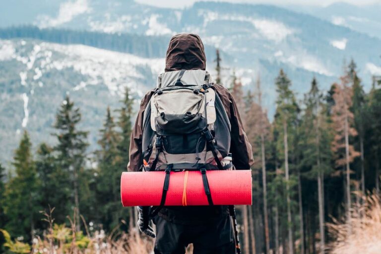 preparing for a long hiking adventure with backpack gear